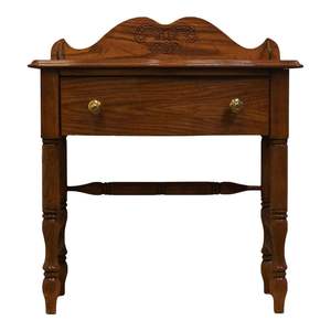 Table de chevet en bois de teck faite à la main exquise | Table de chevet sculptée victorienne avec tiroir simple | Meubles indonésiens de qualité supérieure pour B - Product Image 1