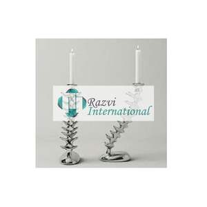 Nickel Plated <b>Candle</b> <b>Stick</b> <b>Holder</b> With Hammered Design 12 Inch Metal Mirror Polished <b>Candle</b> <b>Holder</b> Classic Stylish CandleHolder - Product Image 3