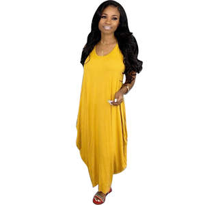 Vestido Maxi Casual y Cómodo sin Mangas, Estilo Vintage Holgado, 100% Algodón con Spandex, Entrega Rápida, Logotipo Personalizado, Talla XL, para Primavera - Product Image 4