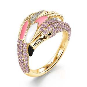 Bague de mode en argent sterling Jeulia Love and Passion Pink Flamingo - Product Image 1