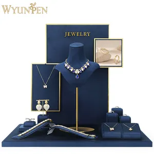 WYP tampilan perhiasan kustom rak kalung cincin Tempat perhiasan cincin berdiri rak tampilan kemasan Set pajangan perhiasan