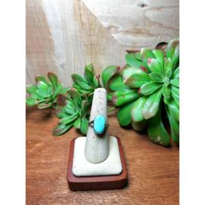 Anillo Ajustable de Plata de Ley Chapado en Oro Rosa Romántico con Turquesa Sonora y Oro de Scott Skeets, con Incrustaciones en Bisel, Regalo - Product Image 1