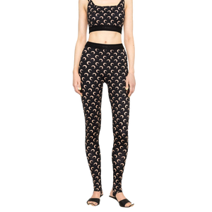 Taille haute 100 pour cent coton Leggings et soutien-gorge ensemble pour les femmes respirant Stretch doux tenue décontracté personnalisé taille haute mode - Product Image 5