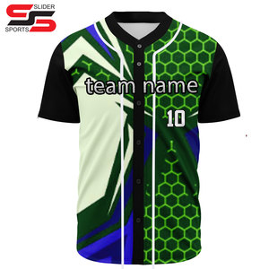 Camiseta de béisbol transpirable cosida con impresión digital por sublimación de diseño personalizado OEM - Product Image 6