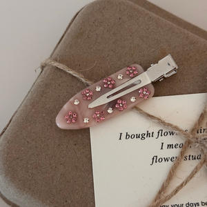 Pinza de Pelo Acrílica Dulce y Linda con Diamantes de Imitación, Pinza de Presión Rosa para Niñas - Product Image 1