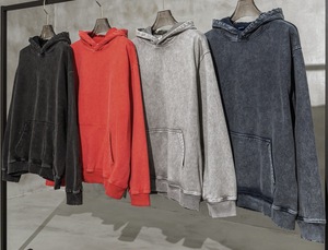 Venta al por mayor ácido piedra lavado holgado sudaderas con capucha logotipo personalizado Vintage lavado Oversize diseñador de lujo Sudadera con capucha DDP envío - Product Image 3