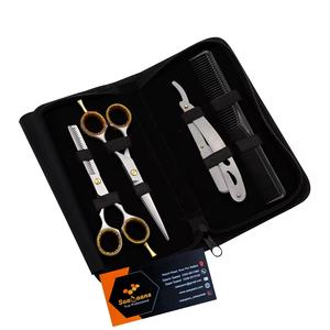 Kit de coupe de cheveux de barbier professionnel ciseaux amincissants pointus finition sable acier inoxydable rasoir de coiffure fournitures de Salon de coiffure - Product Image 1