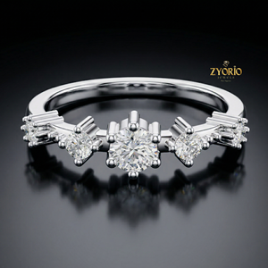 Anillo de Diamantes de Laboratorio de Oro de 10K con Cinco Piedras, Anillo de Boda Redondo Baguette para Mujer - Product Image 5