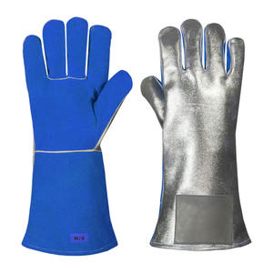Guantes de soldadura aluminizados de cuero de vaca de primera calidad, guantes de seguridad duraderos, resistentes a chispas de calor - Product Image 2