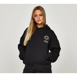 ชุดวอร์มผ้าฟลีซแบบมีฮู้ดสำหรับวิ่งสำหรับผู้หญิงชุดออกกำลังกายฟิตเนสไซส์พิเศษโลโก้ออกแบบได้ตามที่ต้องการ - Product Image 3