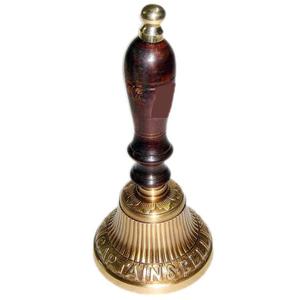 Campana de mano de latón náutico de nuevo diseño con mango de madera, campana colgante de pared, campana de escritorio, artículo decorativo para el hogar de alta calidad, superventas - Product Image 5