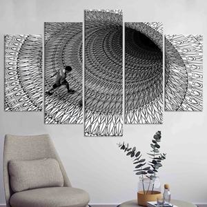 ศิลปะบนผืนผ้าใบพิมพ์ลายนามธรรมอันหรูหรา - การออกแบบภาพลวงตาแบบทันสมัย ชุดผ้าใบขนาด 5 ตารางเมตร - Product Image 1