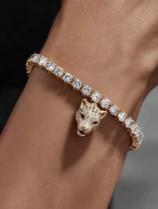 Pulsera de cadena tipo tenis de plata de ley 925 de 3 mm con moissanita blanca VVS para regalo - Product Image 6