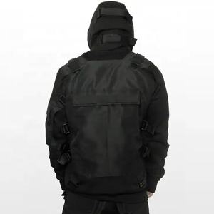 Techwear veste à capuche porter printemps et automne tendance marque noir Couple hauts hommes en cuir imperméable extérieur Cyber Ninja vestes - Product Image 4