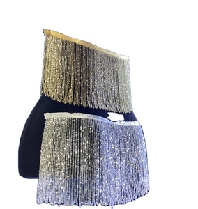 Colorful Fringe (Silver, Gold, Black) Wholesale 5yards/lot <b>Bead</b> Tassel Tassels Trim Lace Fringe - Product Image 1