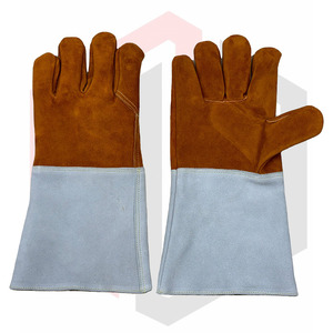 Guantes DE SEGURIDAD DE CUERO Partido de vaca de alta calidad Forro a prueba de calor para soldadores - Product Image 1