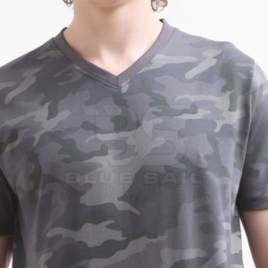 T-shirt pour homme de haute qualité, col en V, matière douce au toucher, idéal pour les activités décontractées et de plein air en été, t-shirt pour homme à col en V - Product Image 2