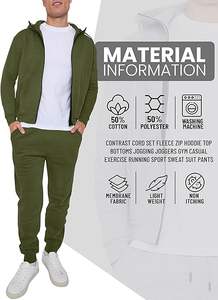 Conjunto de chándal estampado con capucha para hombre, sudadera de gran tamaño, traje de jogging de manga larga, deportes de invierno informales - Product Image 2