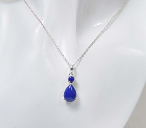 Pendentif classique fait main 925 bijoux en argent massif pour femmes 925 argent Sterling Lapis pierres précieuses Style Boho pendentif cadeau soeur - Product Image 3