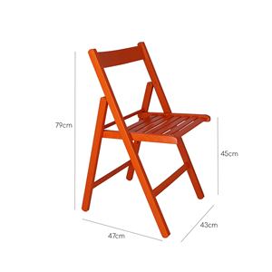 Silla de Jardín WELL HOME BAS de Madera de Haya con Acabado Naranja, 43x47x79 cm - Product Image 3