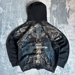 SENSEL SPORTS Sudadera deportiva de hip-hop para hombre, con estampado Y2K, 100% algodón, forro polar de invierno, corte regular, con cremallera - Product Image 3
