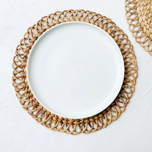 Mantel Individual redondo de jacinto de agua Natural hecho a mano decorativo Boho cargador placa mantel de mesa de Vietnam - Product Image 2