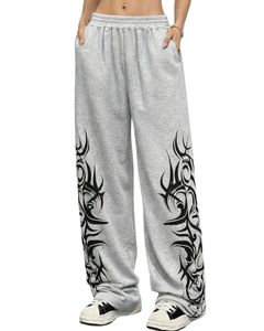 Pantalones Deportivos Anchos con Estampado Tribal Gris Personalizados de Fabricación Propia, Pantalones Deportivos Holgados de Felpa para Hombre y Mujer, Estilo Urbano, OEM Personalizado - Product Image 1