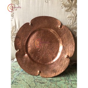 Bandeja de servicio de cobre puro a precio barato placa de cobre de calidad superior personalizada chapada en cobre hecha a mano para decoración de boda de mesa - Product Image 1