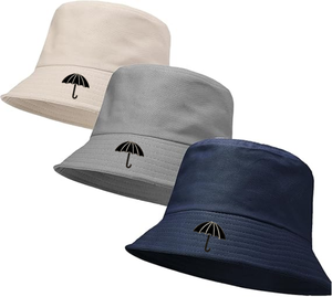 หมวกบัคเก็ตผ้าฝ้าย100% สีระบายความร้อนระบายอากาศได้ดีหมวกปีกกว้างสำหรับกิจกรรมกลางแจ้ง - Product Image 1
