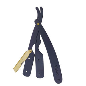Rasoir droit professionnel en acier inoxydable pour hommes, pour barbier et coiffeur, pour la coupe et l'effilage des cheveux, avec support de couteau pour salon de beauté, par Pissco - Product Image 5