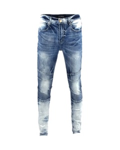 Jean droit en denim extensible taille mi-haute pour homme - Style vintage hip-hop uni avec détails brodés et boutons, résistant aux déchirures, collection printemps - Product Image 5