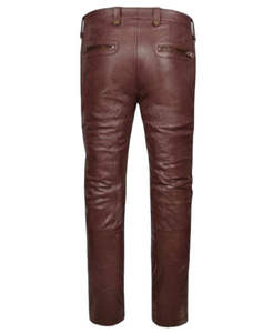 Pantalon droit pour homme en cuir de vachette marron de haute qualité, imperméable et respirant, style urbain, couleurs personnalisables, hiver - Product Image 2
