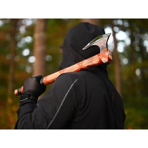 Jexmoo Tomahawk personnalisé de 19,5 pouces en acier D2 avec manche en bois de rose et étui en cuir, cadeau d'extérieur, fait à la main, qualité industrielle - Product Image 5