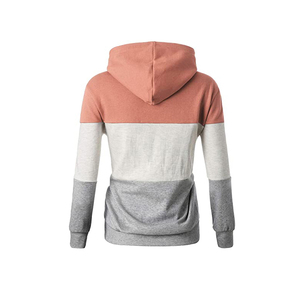 Unisex Hooded Sweatshirt Color Blocking Regular Fit Casual Autumn Polyester Cotton Knitted Long Sleeve Pocket Design - Product Image 5
