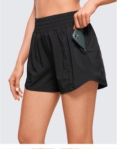 Custom Sports Wear Side Pocket Sports Shorts Solid Color Active Shorts Mid <b>Elastic</b> <b>Waist</b> Quick-Drying Running Shorts for Woman - Product Image 6