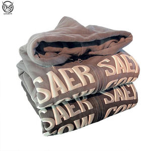 Impression bouffante personnalisée 100% sweat à capuche zippé en molleton de coton lourd pour l'hiver unisexe écologique - Product Image 3