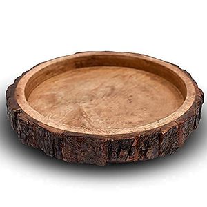Plateau de service en bois, plat ovale en bois pour les collations, les desserts et la décoration, plat rustique artisanal pour la salle à manger et la cuisine - Product Image 2