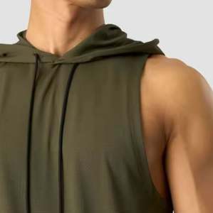 Camiseta sin mangas con capucha para hombre con estilo, patrón 3D de poliéster y Spandex, varios colores para ropa informal, entrenamiento y actividad de verano - Product Image 5