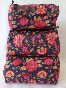 <b>Toiletry</b> Pouches for <b>Women</b> With Zipper in 3 Pcs Handmade Block Printed <b>Toiletry</b> Pouch Makeup Accessory Cosmetic Organizer - Product Image 1