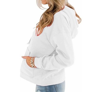 Sudadera con capucha de lana de algodón sólido de Invierno para mujer con parches de cremallera de diamantes de imitación-Diseño personalizado 2025 Nuevo - Product Image 3