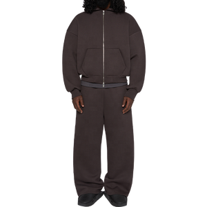 Ensemble personnalisé de sweats à capuche et de pantalons de survêtement Boxy de haute qualité en polaire surdimensionné avec fermeture éclair/fermeture éclair ensemble de survêtements pour hommes - Product Image 4