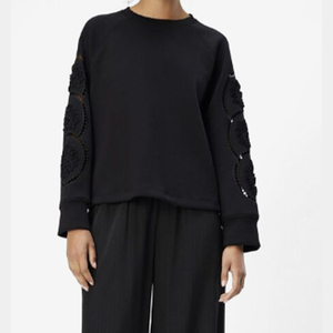 Sudadera de Manga Larga con Cuello Redondo y Bordado de Crochet para Mujer - Product Image 6