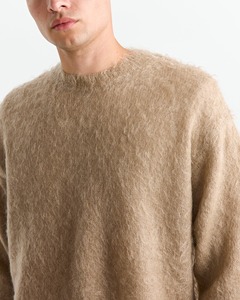 Pull en maille de mohair duveteux de qualité supérieure OEM/ODM, tendance, col rond, coupe ample, confortable, pour homme, pour l'hiver - Product Image 6