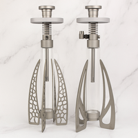 Ensemble de chicha en acier inoxydable 304 laqué, design moderne en verre transparent, motif nid d'abeille, fourniture d'usine OEM