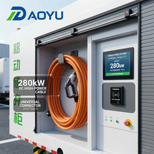 Station de recharge mobile rentable pour véhicules électriques 280 kWh, chargeur rapide DC CCS1 CCS2 GBT, application OCPP pour les investissements commerciaux et les revenus des centres commerciaux - Product Image 1
