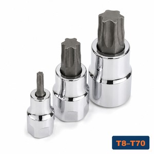13-teiliges Torx-Bit-Steckschlüssels atz T8-T70 1/4 3/8-& 1/2 Antriebs schlüssel CRV-Stern buchsen Chrom für PKW LKW Elektro werkzeug zubehör - Product Image 1