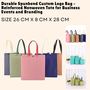 Bolso no tejido reforzado duradero con logotipo personalizado Spunbond para eventos comerciales y marcas - Product Image 1