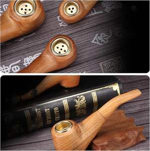 ไปป์สูบบุหรี่ไม้ขัดเงา ดีไซน์ไม้ธรรมชาติ  ไปป์สูบบุหรี่ไม้สไตล์เรโทรสำหรับนักสูบบุหรี่แนววินเทจ ราคาประหยัด - Product Image 4