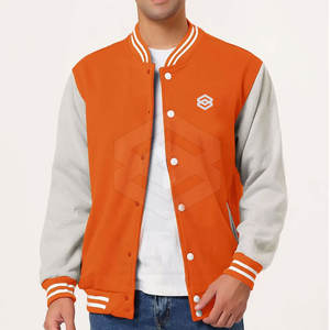 Chaqueta informal con letras y botones bordados de chenilla personalizada para hombre, chaqueta transpirable de invierno de alta calidad con cuello levantado - Product Image 6