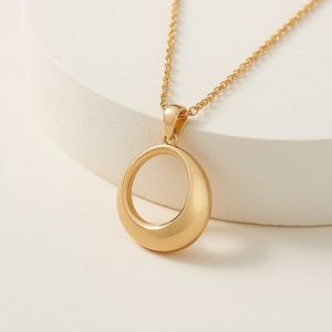 สร้อยคอทองคำแท้ 24K แบบขายส่ง ดีไซน์ทันสมัย รูปทรงหยดน้ำ คลาสสิก ผลิตโดยผู้ผลิต OEM ในประเทศไทย เครื่องประดับสวยงาม - Product Image 2